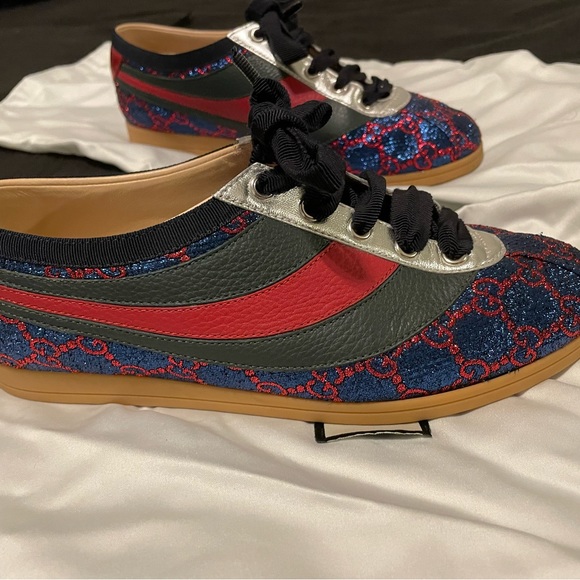 Gucci Flacer Leather Sneakers in blue size 7 - Picture 6 of 13